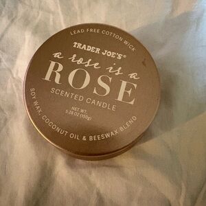 Trader Joe's Rose Is A Rose Scented Candle - Rose Blush Pink Tin